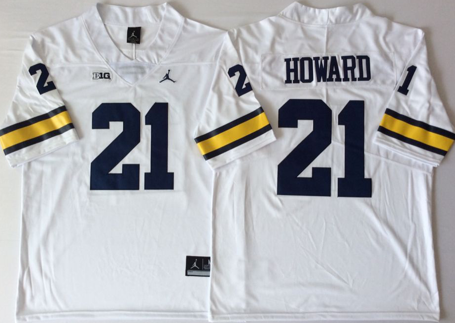 NCAA Men Michigan Wolverines White 21 HOWARD